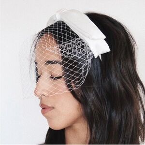 NWT KRISTIN ESS VEIL HEADBAND – BRIGHT WHITE